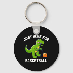 Fun T-Rex Just Here For Basketball Dinosaur  Key Ring