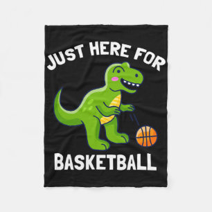 Fun T-rex Just Here For Bysketbyll Dinosaur Fleece Blanket