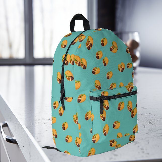 Fun Tacos Mexican food Pattern Printed Backpack (Creator Uploaded)