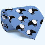 Fun Tapir Tie<br><div class="desc">A cute Malayan Tapir design on a blue background, which can be changed in the Design Tool. for animal and endangered wildlife lovers. Original art by Nic Squirrell.</div>