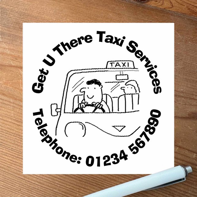 Fun Taxi Driver for Taxi Company Business. Rubber Stamp (Creator Uploaded)