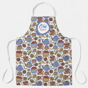 Fun Tea and Jam Pattern, Personalised Chefs Apron