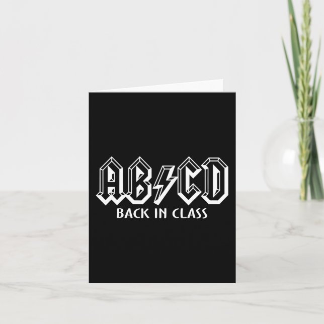 Fun Teacher ABCD Rocks Back To School Back In Clas Card (Front)