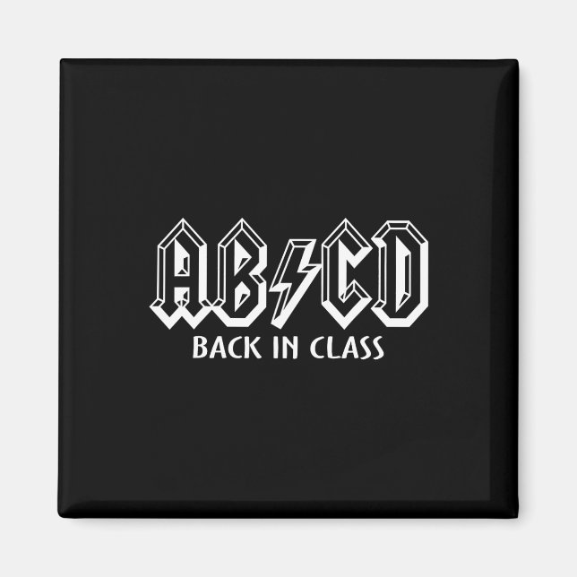 Fun Teacher ABCD Rocks Back To School Back In Clas Magnet (Front)