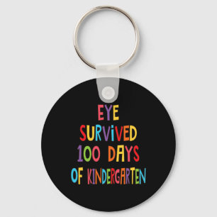 Fun Teacher Eye Survived 100 Days Of Kindergarten  Key Ring