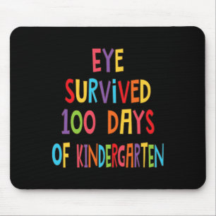 Fun Teacher Eye Survived 100 Days Of Kindergarten Mouse Pad