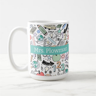 Fun Teacher School Doodles Coffee Mug