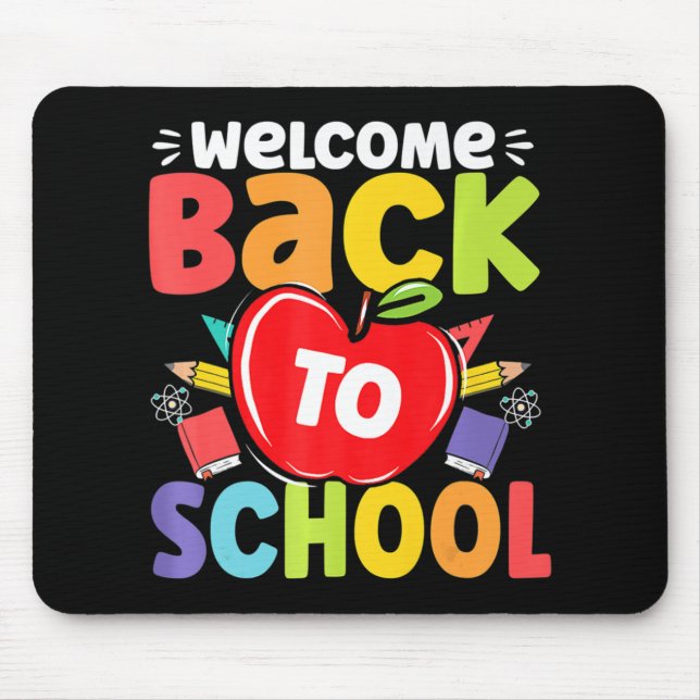 Fun Teachers Students  Welcome Back To School Appl Mouse Pad (Front)