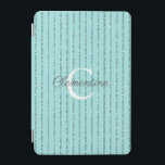 Fun Teal Turquoise Blue Glitter Stripes Monogram iPad Mini Cover<br><div class="desc">Fun Teal Turquoise Blue Glitter Stripes Monogram cover with teal blue faux glitter stripes and space for your custom monogram and name. Easy to customise with text, fonts, and colours. Created by Zazzle pro designer BK Thompson © exclusively for Cedar and String; please contact us if you need assistance, have...</div>