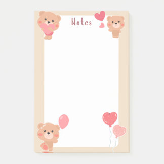 Fun teddy bear girly children cute Post-It Notes