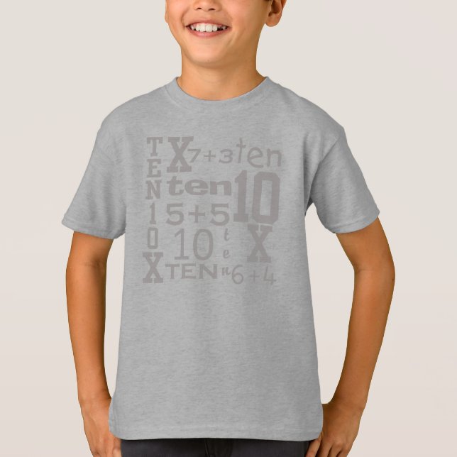 FUN Ten MATH Inspired 10th BIRTHDAY Tee (Front)