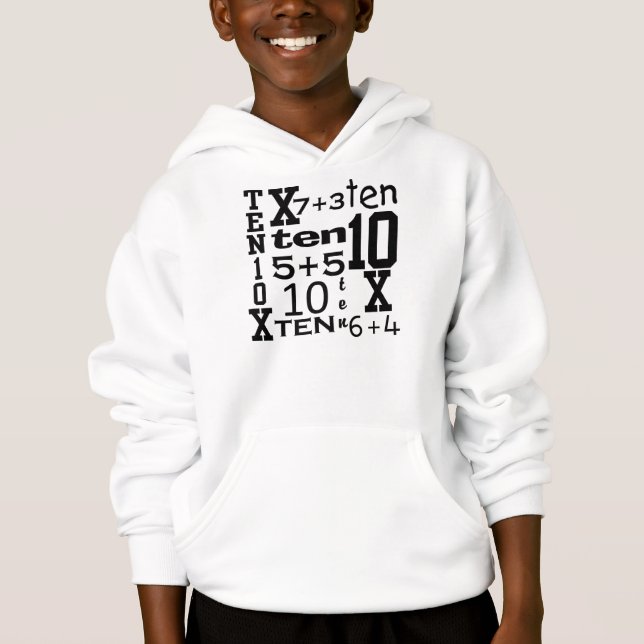FUN Ten MATH Inspired 10th BIRTHDAY Tee (Front)
