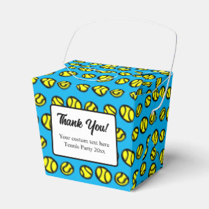 Fun tennis party favour box with custom text