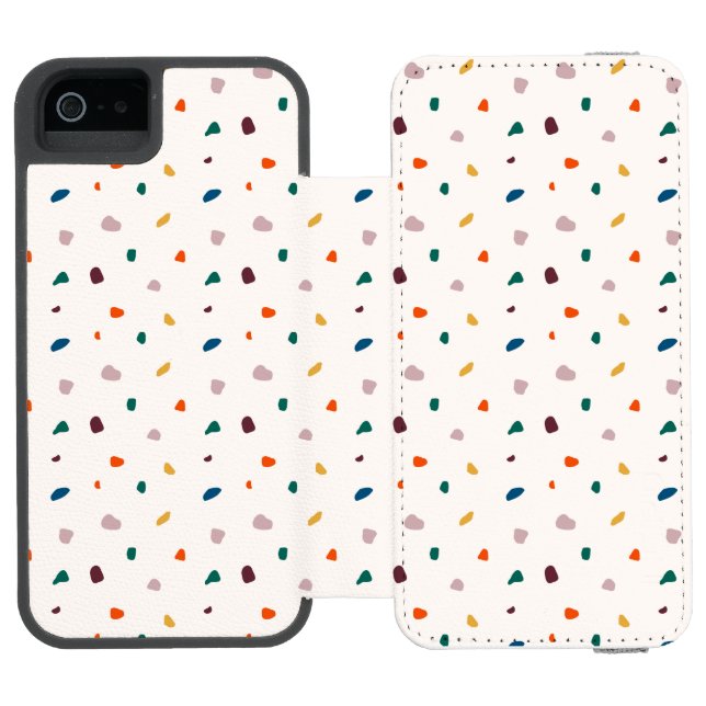 Fun Terrazzo Boho Print Incipio iPhone Wallet Case (Folio Open)