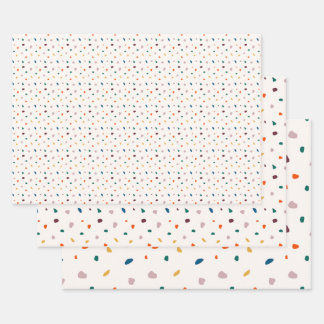 Fun Terrazzo Pattern Wrapping Paper Set (3 Sheets)