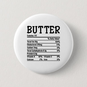 Fun Thanksgiving Christmas Food Facts Butter Nutri 6 Cm Round Badge