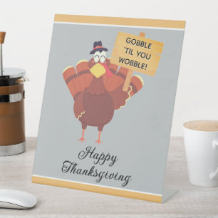 Fun Thanksgiving Pedestal Sign