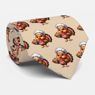 Fun Thanksgiving pie turkey tiled Tie