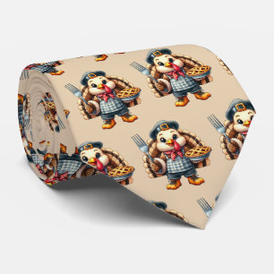 Fun Thanksgiving pie turkey tiled Tie