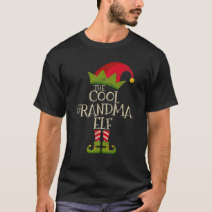 Fun The Cool Grandma Elf Costume Family Group Gift T-Shirt