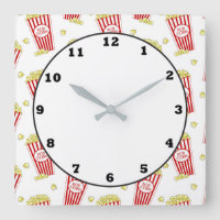 Fun Theatre popcorn patternhome decor clock