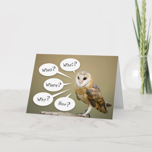 Fun Thinking of You Owl Cherish You Card (Front)