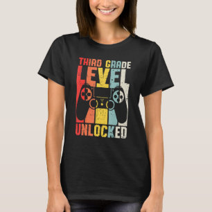 Fun Third Grade Level Unlocked Video Gamer Back To T-Shirt