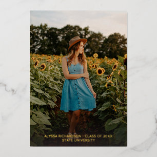Fun Three Photo Foil Graduate Announcement