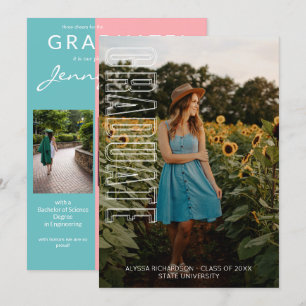 Fun Three Photo Typography Graduate Announcement 2