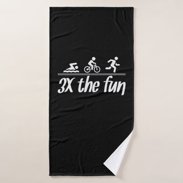 fun three triathlon bath towel (Bath Towel)