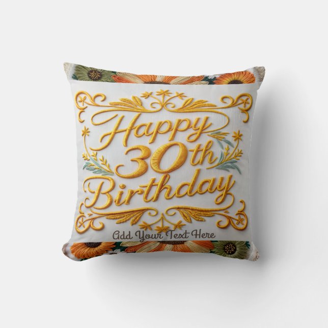 Fun Throw Pillow for a 30th Birthday (Front)