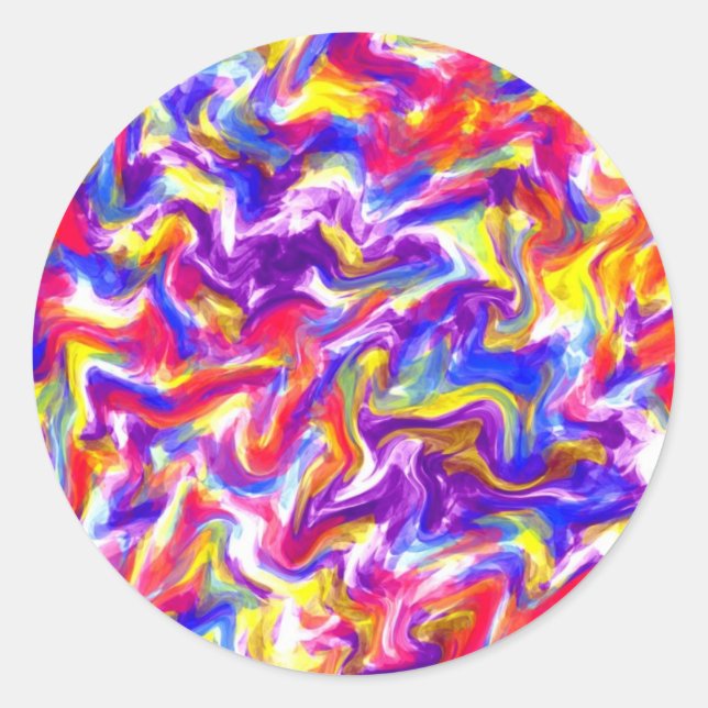 Fun Tie Dye Classic Round Sticker (Front)
