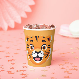 Fun tiger Face safari Wild jungle Birthday Party c Paper Cups