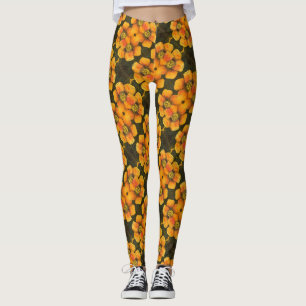 Fun tiled abstract floral based on rose petals leggings