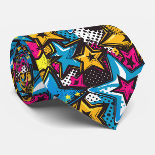 Fun tiled comic pop pattern tie