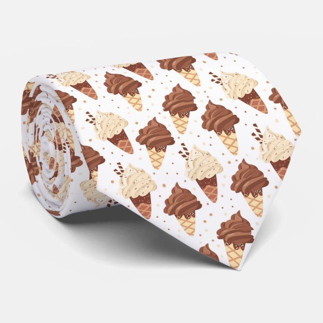 fun tiled ice cream pattern  neck tie (Rolled)