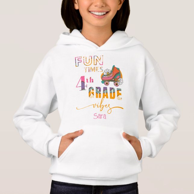 Fun Times 4th Grade Vibes Girls Cute Retro (Front)