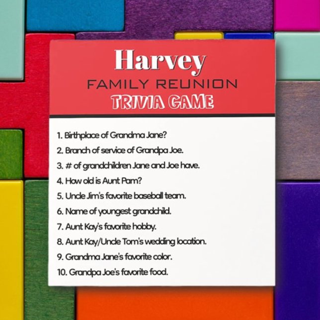Fun Times! Family Reunion Trivia Game Notepad (Creator Uploaded)