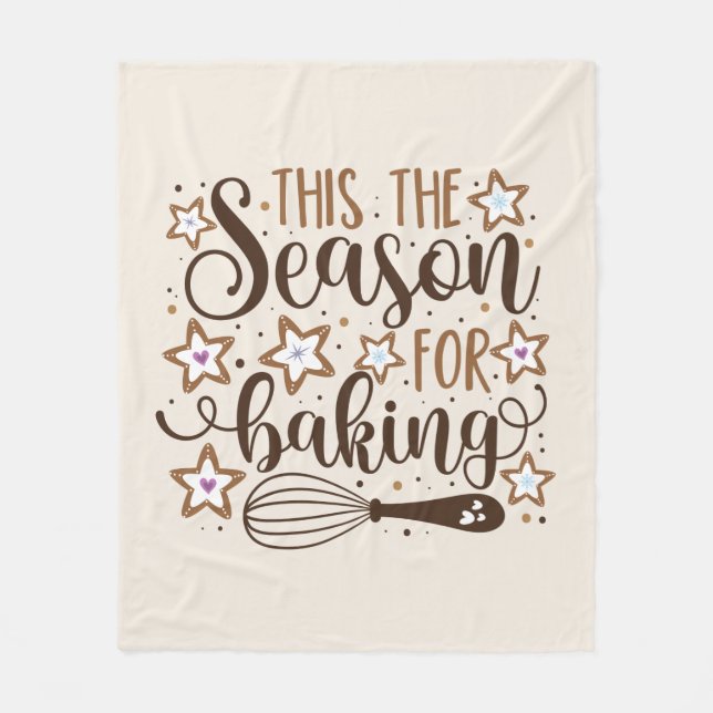 Fun 'Tis the Season for Baking Design Fleece Blanket (Front)