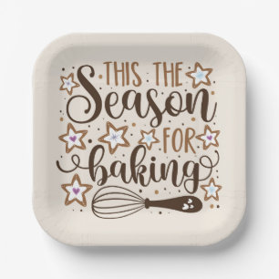 Fun 'Tis the Season for Baking Design Paper Plate