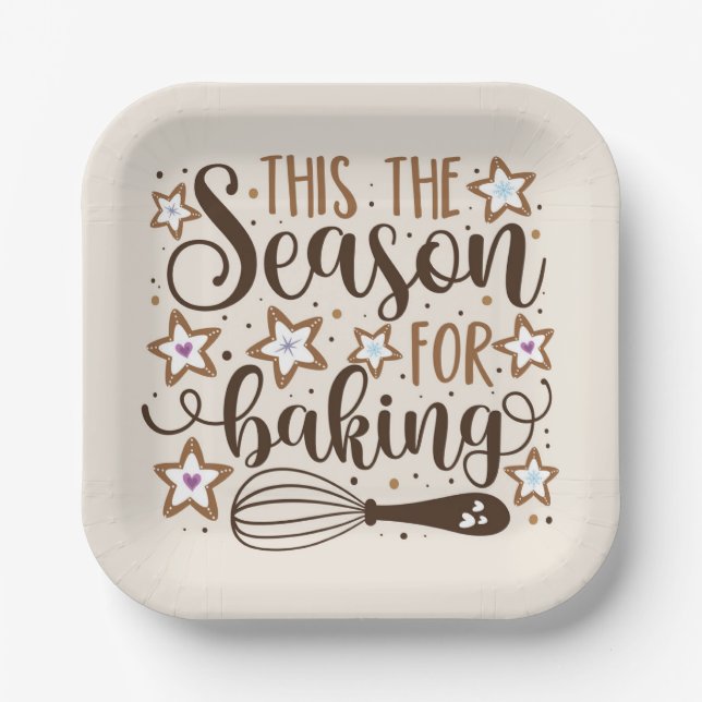 Fun 'Tis the Season for Baking Design Paper Plate (Front)