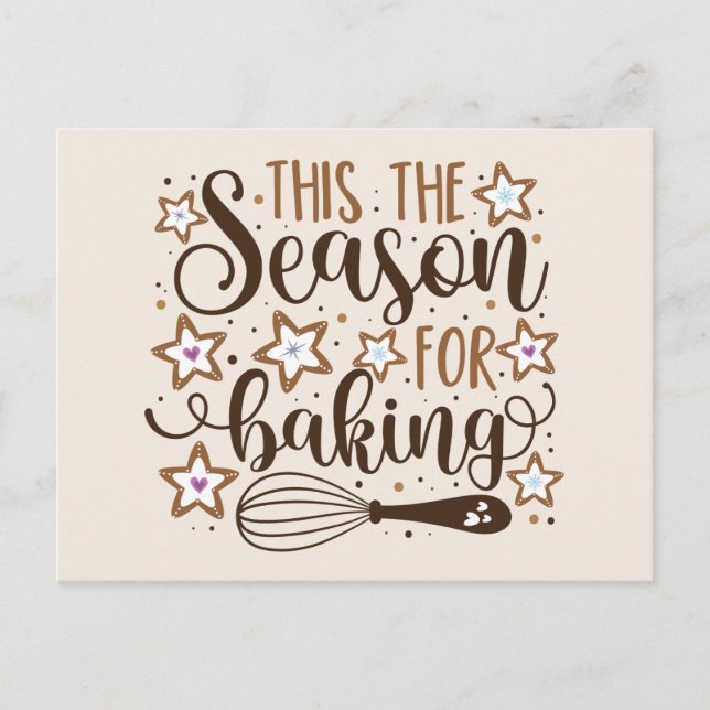 Fun 'Tis the Season for Baking Design Postcard (Front)