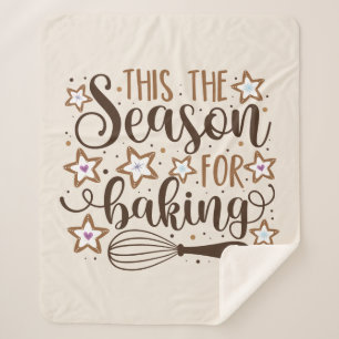 Fun 'Tis the Season for Baking Design Sherpa Blanket