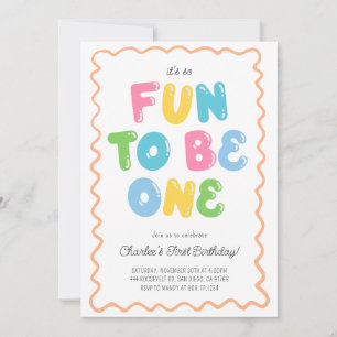 Fun to be ONE Birthday Invitation