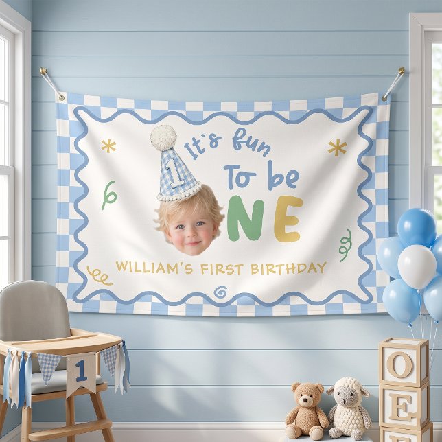 Fun To Be One Boy 1st Birthday Banner (Creator Uploaded)
