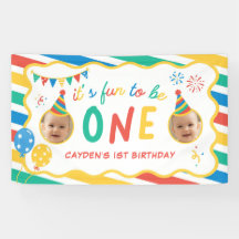 Fun To Be One Boy Colourful 1st Birthday