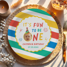 Fun To Be One Boy Colourful 1st Birthday