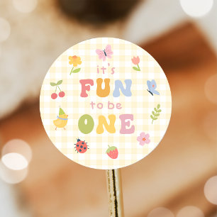Fun to be One Colourful 1st Birthday Sticker 