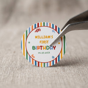 Fun To Be One Colourful Birthday Classic Round Sticker