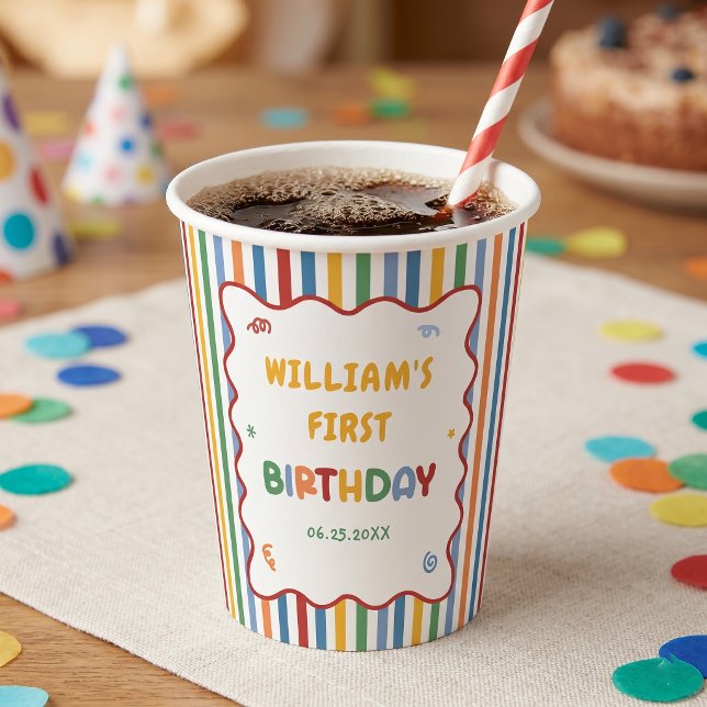 Fun To Be One Colourful Birthday Paper Cups (Creator Uploaded)